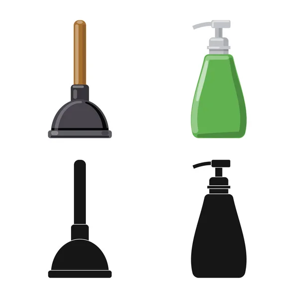 Oggetto isolato di pulizia e logo del servizio. Raccolta del simbolo di pulizia e di azione della famiglia per il web . — Vettoriale Stock