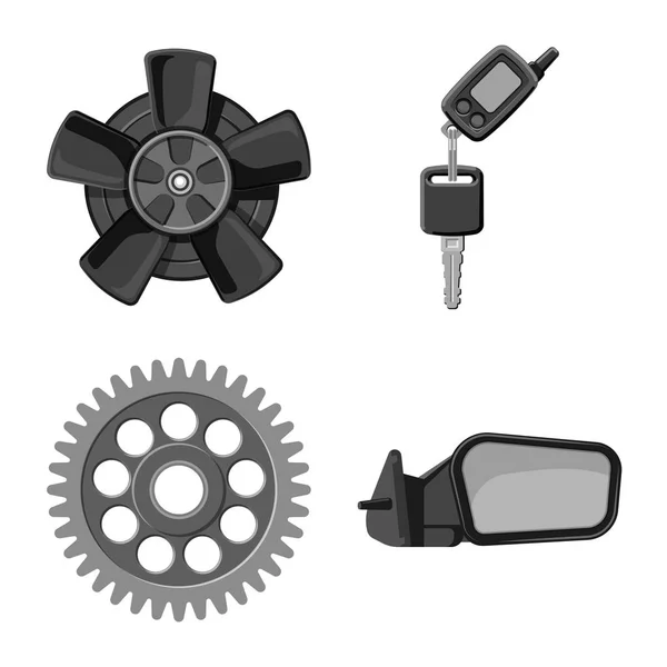 Isoliertes Objekt des Auto- und Teilelogos. Set von Auto-und Auto-Lager Vektor Illustration. — Stockvektor