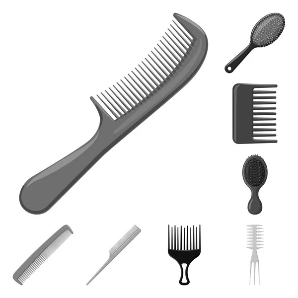 Conception vectorielle de pinceau et signe capillaire. Ensemble de brosse et icône vectorielle brosse à cheveux pour stock . — Image vectorielle