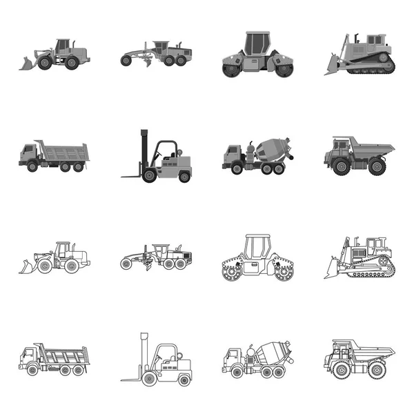 Vectorillustratie van bouw- en constructie-logo. Collectie van bouw en machines vector pictogram voor voorraad. — Stockvector