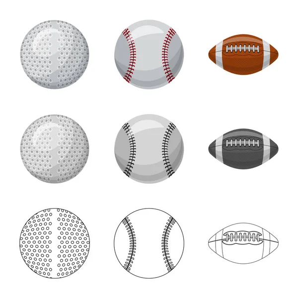 Design vetorial do esporte e logotipo da bola. Coleção de esporte e ilustração de vetor de estoque atlético . — Vetor de Stock