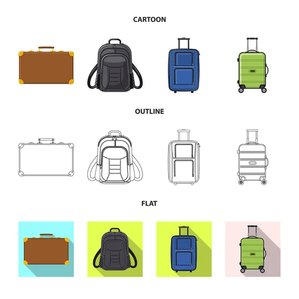 Conception vectorielle de la valise et du logo des bagages. Ensemble de valise et icône vectorielle de voyage pour stock . — Image vectorielle