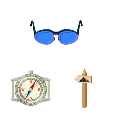 Dağcılık ve tepe simgesi yalıtılmış nesne. Dağcılık ve kamp kümesi web için hisse senedi simgesi.