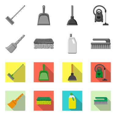 Temizlik ve servis logo yalıtılmış nesne. Temizlik ve ev hisse senedi simgesi web için kümesi.