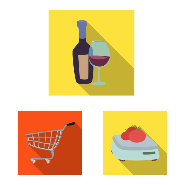 Illustrazione vettoriale di cibo e bevande segno. Set di cibo e immagazzinare stock simbolo per il web . — Vettoriale Stock