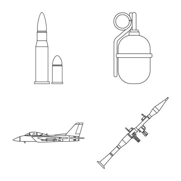 Vektor desain senjata dan logo gun. Kumpulkan senjata dan ikon vektor tentara untuk stok . - Stok Vektor