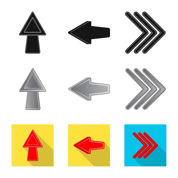Vector design of element and arrow icon. Set of element and direction vector icon for stock. — Stock Vector