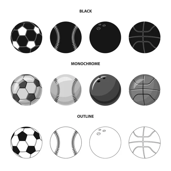 Vektorillustration av sport och ball logotypen. Uppsättning av sport och atletisk lager vektorillustration. — Stock vektor