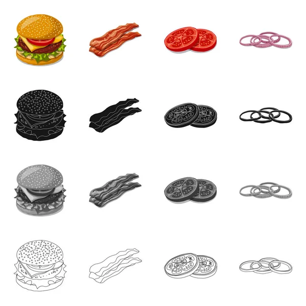 Векторні ілюстрації бургер і сендвіч символ. Набір символів бургерів і зрізів для Інтернету . — стоковий вектор