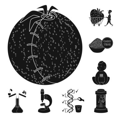 Kalite ve laboratuvar tabelası izole nesne. Stok için kalite ve genetik vektör simgesi koleksiyonu.