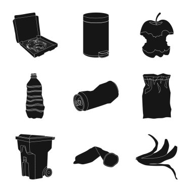 Çöp ve önemsiz simgesinin vektör çizimi. Web için atık ve atık stok sembolünün toplanması.