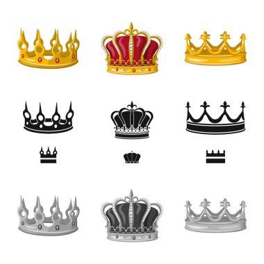 Vektör tasarımı Ortaçağ ve asalet simgesi. Monarşi hisse senedi vektör çizim ve Ortaçağ kümesi.