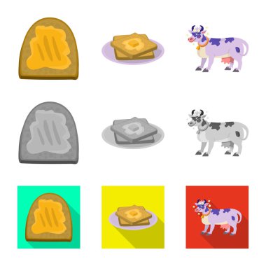 Vektör kremsi tasarımını ve ürün işareti. Ayarla, krem ve çiftlik hisse senedi için vektör simgesi.