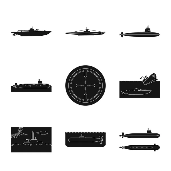 Ilustración vectorial de tecnología y logotipo de la flota. Conjunto de tecnología e icono de vector marino para stock . — Vector de stock