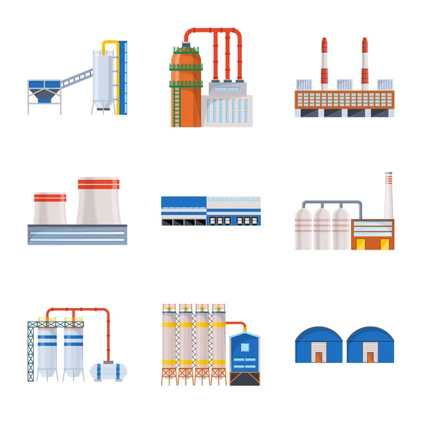 Vector design of industry and building icon. Set of industry and construction vector icon for stock. — Stock Vector