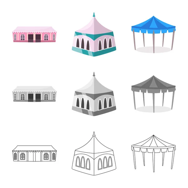 Conception vectorielle du toit et icône pliante. Collection d'icônes vectorielles toit et architecture pour stock . — Image vectorielle