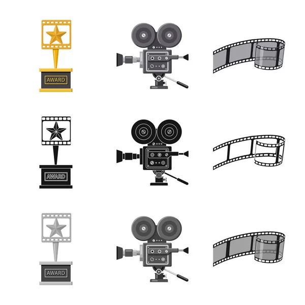 Ilustración vectorial del logotipo de la televisión y la filmación. Colección de televisión y visualización de imágenes vectoriales . — Vector de stock