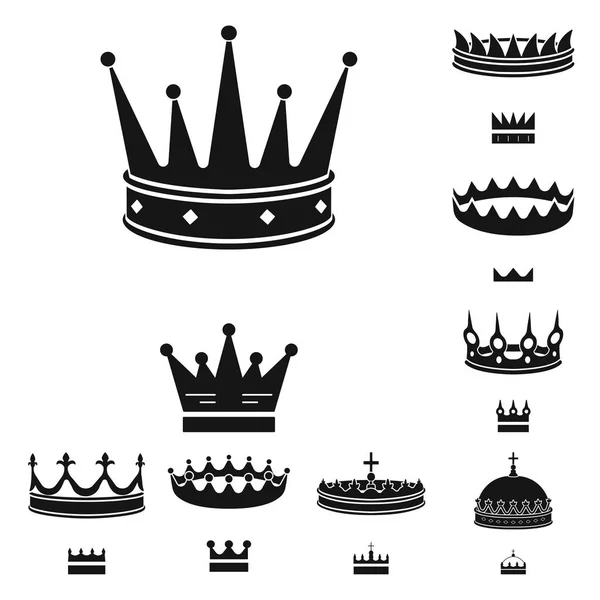 Vector design of king and majestic icon. Set of king and gold vector icon for stock. — Stock Vector