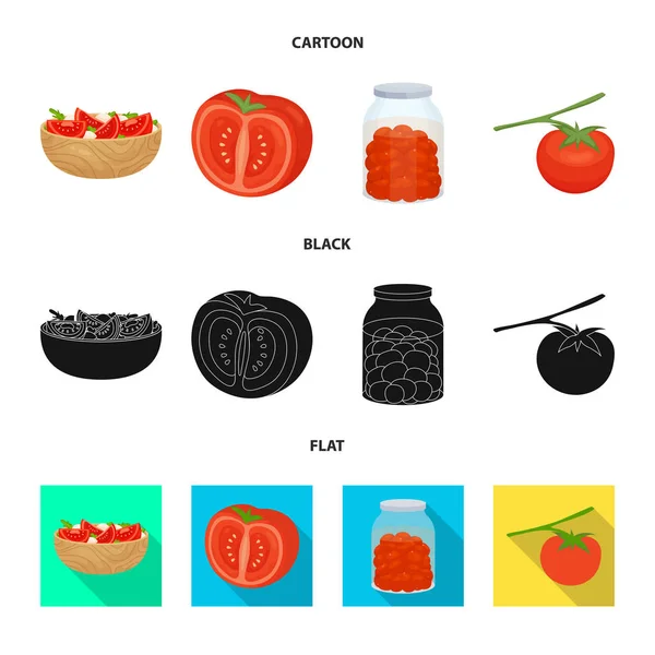 Ilustración vectorial de vegetales y delicioso logotipo. Conjunto de vegetal y símbolo de stock natural para web . — Vector de stock