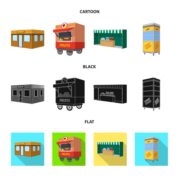 Ilustração vetorial do sinal de marketing e tenda. Coleção de marketing e ícone de vetor ao ar livre para estoque . — Vetor de Stock