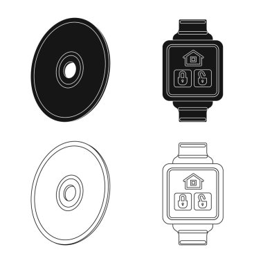 Dizüstü bilgisayar ve aygıt simgesinin vektör tasarımı. Hisse senedi için dizüstü bilgisayar ve sunucu vektör simge topluluğu.