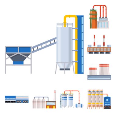 Sanayi ve bina simgesi vektör illüstrasyon. Sanayi ve inşaat stok vektör illüstrasyon koleksiyonu.