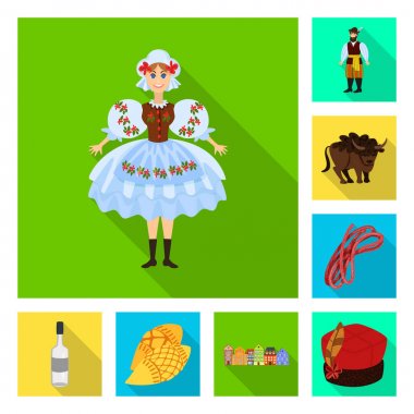 Vektör tasarımı geleneksel ve tur logosu. Web için hisse senedi simgesi simge ve geleneksel dizi.