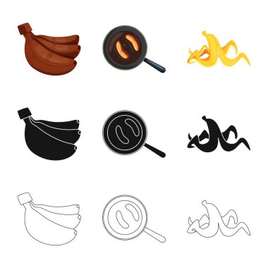 Vektör çizim doğal ve vejetaryen sembolü. Doğal ve yeme hisse senedi vektör çizim seti.