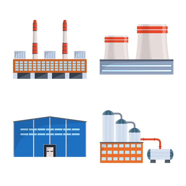 Objet isolé de l'industrie et du bâtiment logo. Ensemble d'icône vectorielle de l'industrie et de la construction pour stock . — Image vectorielle