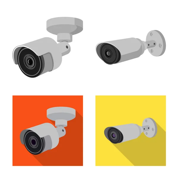 Vector illustration of cctv and camera icon. Set of cctv and system stock symbol for web. — Stock Vector