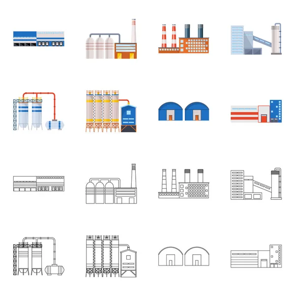 Vector design of production and structure icon. Collection of production and technology stock symbol for web. — Stock Vector