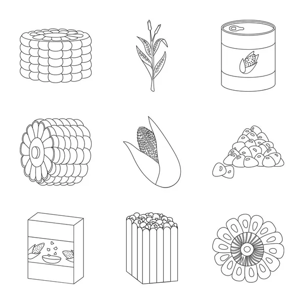 Vector illustratie van Farm en bijsnijden pictogram. Collectie van Farm and Nutrition Stock symbool voor web. — Stockvector