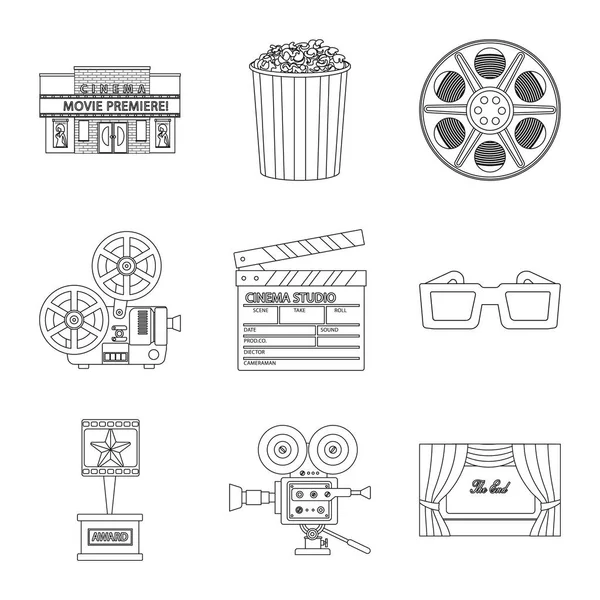 Vector ontwerp van cinematografie en Studio symbool. Collectie van cinematografie en entertainment voorraad symbool voor web. — Stockvector