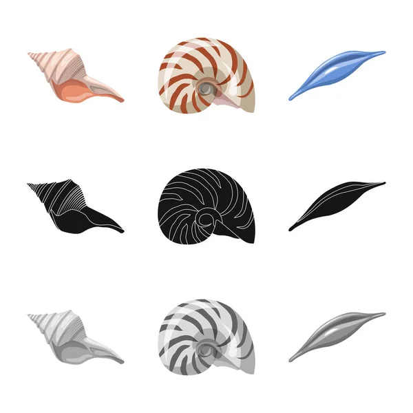 Geïsoleerde object van pictogram dier en decoratie. Collectie van dier en Oceaan aandelensymbool voor web. — Stockvector