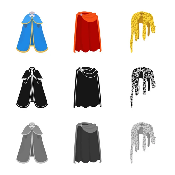 Geïsoleerde object van materiaal en kleding teken. Set van materiaal en kleding stock vectorillustratie. — Stockvector