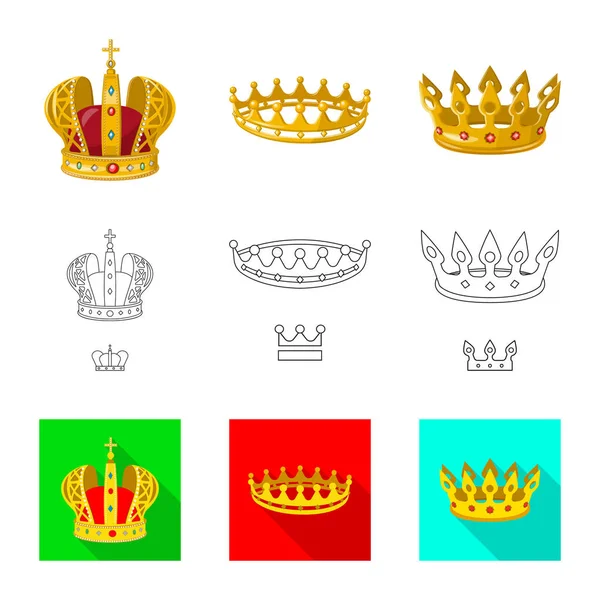 Isolated object of medieval and nobility sign. Set of medieval and monarchy vector icon for stock. — Stock Vector