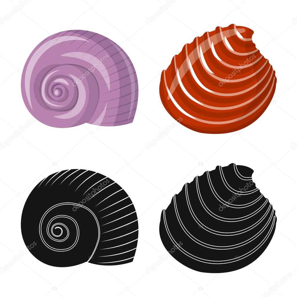 Isolated object of animal and decoration symbol. Collection of animal and ocean vector icon for stock.