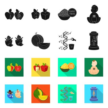 Test ve sentetik logo yalıtılmış nesne. Web test ve laboratuvar hisse senedi simgesi kümesi.