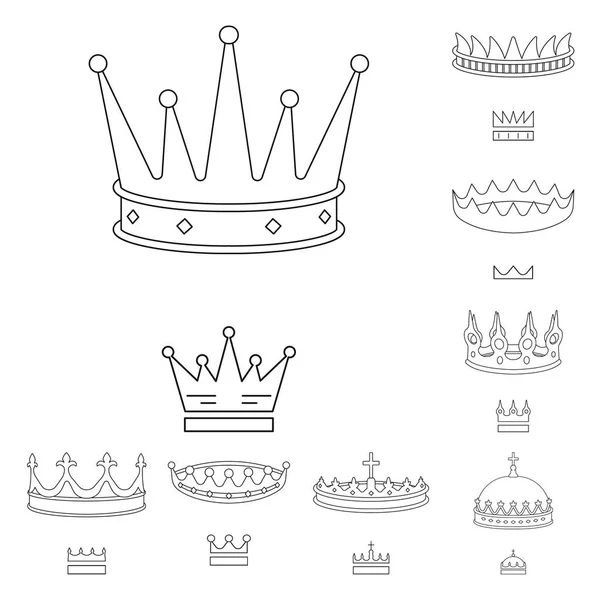 Isolated object of queen and heraldic logo. Collection of queen and vip stock vector illustration. — Stock Vector