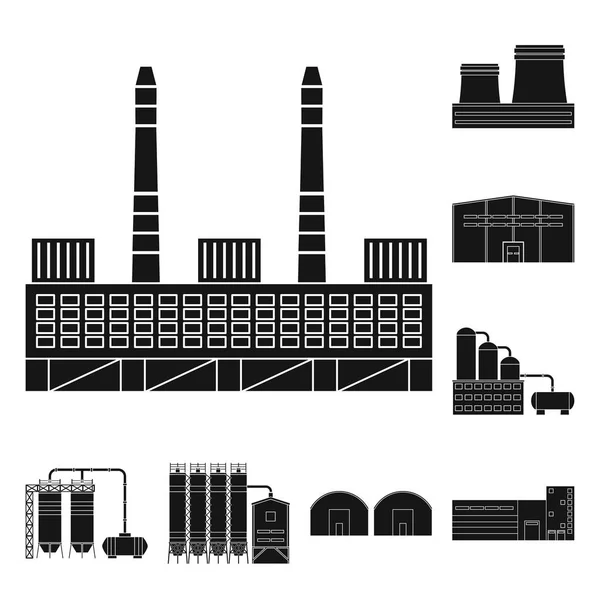 Isoliertes Objekt der Architektur und Technologie-Logo. Set von Architektur und Gebäude-Vektor-Symbol für Aktien. — Stockvektor