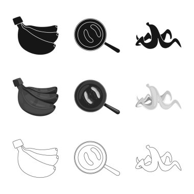 Doğal ve vejetaryen simge vektör tasarımı. Web için doğal ve yeme hisse senedi simgesi kümesi.