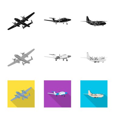 Uçak ve taşıma simgesi yalıtılmış nesne. Uçak ve gökyüzü hisse senedi simgesi için web topluluğu.