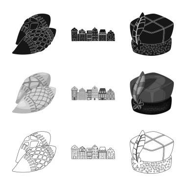 Vektör tasarımı geleneksel ve tur işareti. Simge stok vektör çizim ve geleneksel dizi.