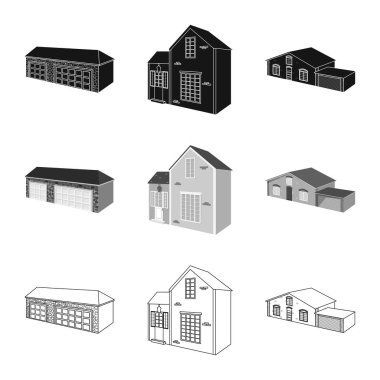 Cephe ve konut logo vektör tasarımı. Cephe ve altyapı hisse senedi simgesi için web topluluğu.