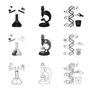 Test ve sentetik simge vektör tasarımı. Web test ve laboratuvar hisse senedi simgesi kümesi.