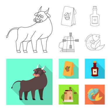 İzole nesne ve tarihi işareti. Web için set ve ülke stok sembolü.