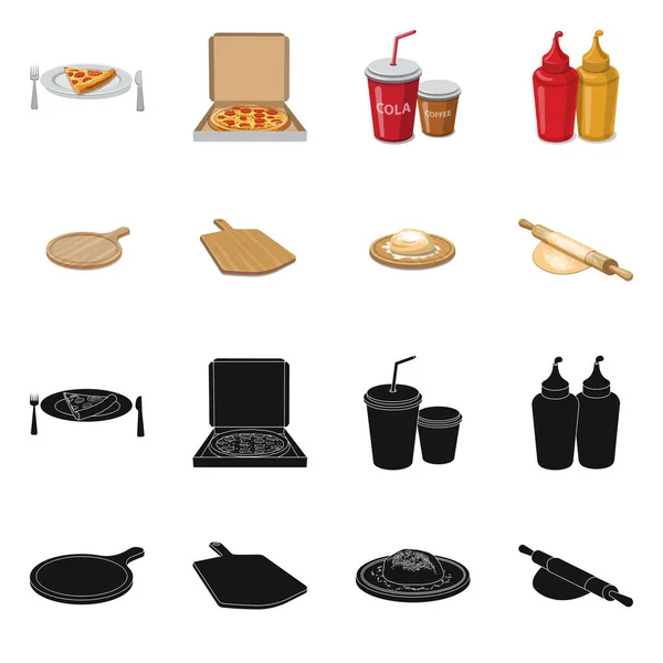 Objet isolé de pizza et de nourriture signe. Ensemble de pizza et symbole de stock italie pour le web . — Image vectorielle