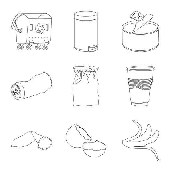 Ilustración vectorial del símbolo de basura y ecología. Recogida de basura y reciclaje símbolo de stock para la web . — Vector de stock