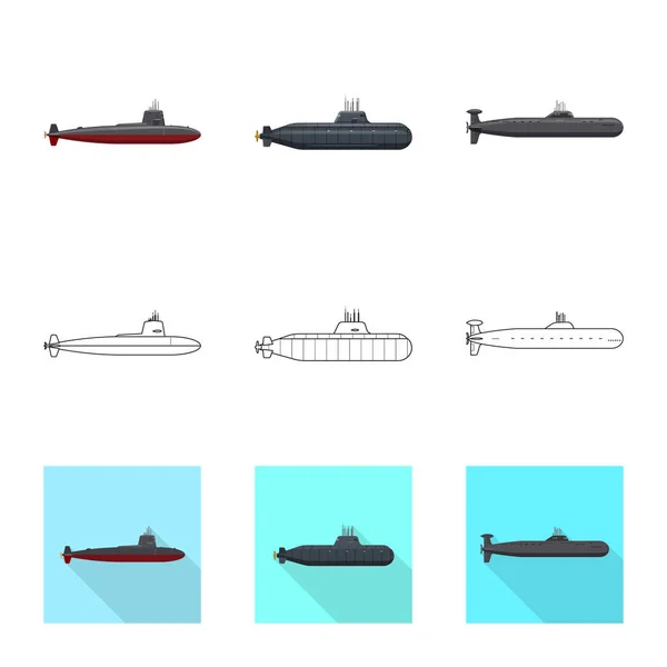 Diseño vectorial de guerra y señal de barco. Colección de guerra y vector de flota icono para stock . — Archivo Imágenes Vectoriales