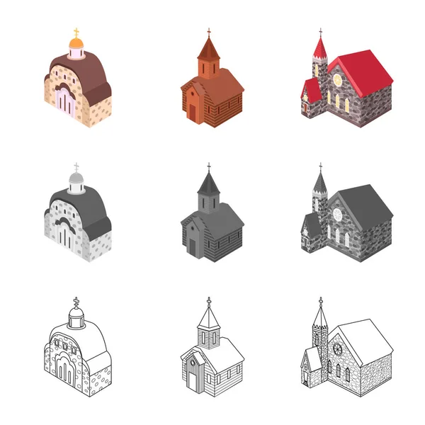 Diseño vectorial del templo y el icono histórico. Colección de templo y la fe stock vector ilustración . — Vector de stock